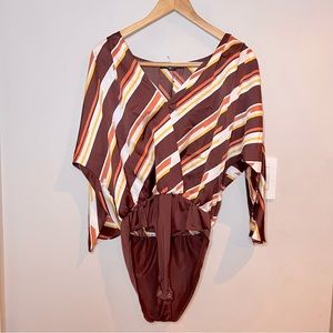 FOREVER 21 | 70s style striped dolman sleeve bodysuit
